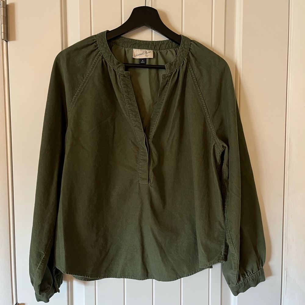 Women's Green Corduroy Blouse